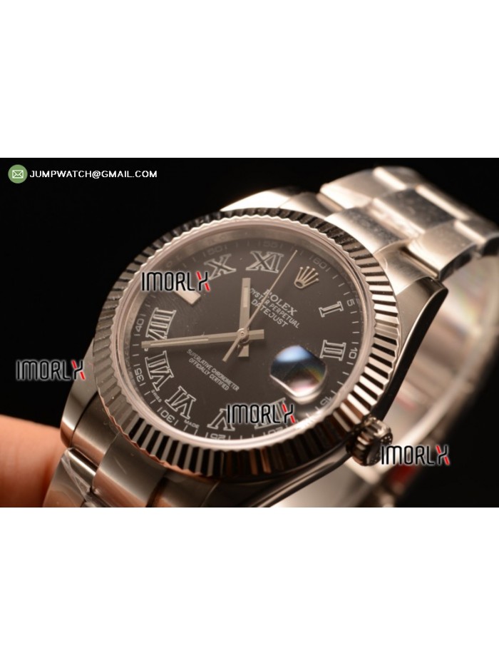 DateJust Oyster Perpetual 41 BP Diamonds Markers Black Dial on Bracelet Swiss ETA 2836