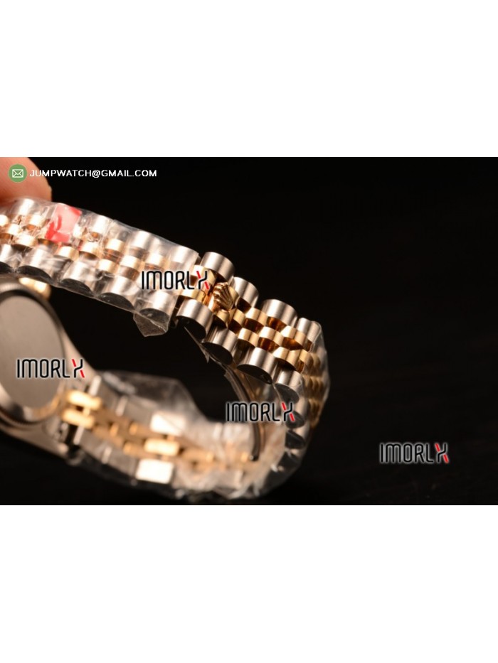 DateJust Oyster Perpetual 26 BP  Top Quality White Dial Diamonds Markers on YG Bracelet Swiss ETA 2671