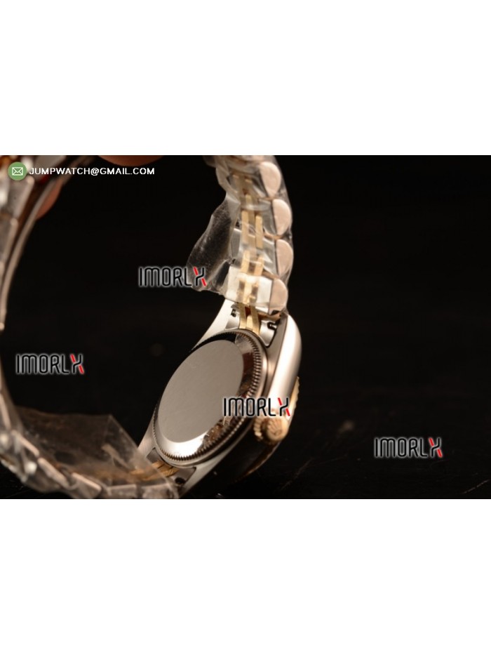 DateJust Oyster Perpetual 26 BP  Top Quality White Dial Diamonds Markers on YG Bracelet Swiss ETA 2671