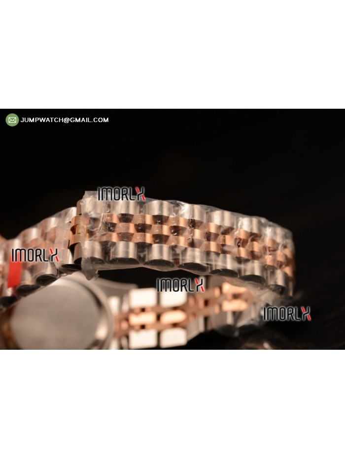 DateJust Oyster Perpetual 26 BP Top Quality White Dial Diamonds Markers on RG Bracelet Swiss ETA 2671