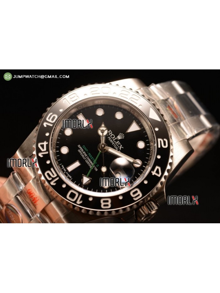GMT-Master II 40 1:1 NOOB Best Replica Dots Markers Black Dial on Bracelet Clone 3186