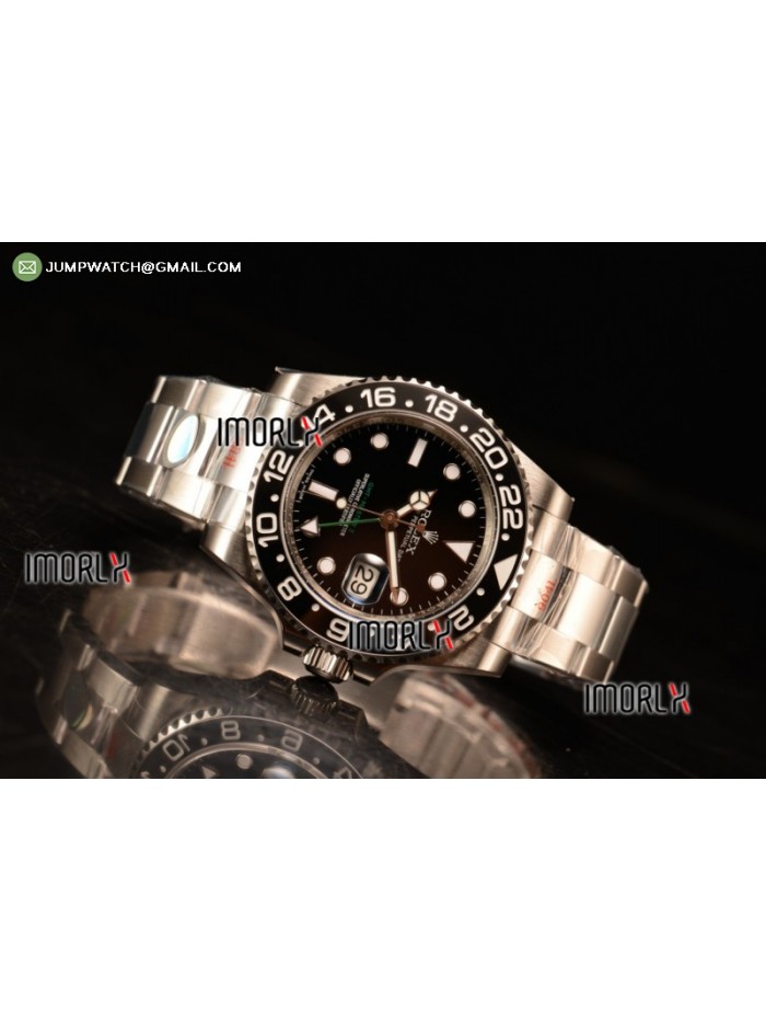 GMT-Master II 40 1:1 NOOB Best Replica Dots Markers Black Dial on Bracelet Clone 3186