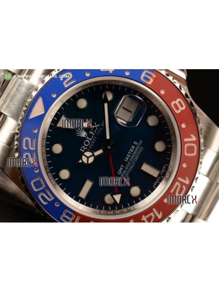 GMT-Master II SS Blue Dial On Bracelet  ETA 2836 1:1 Original