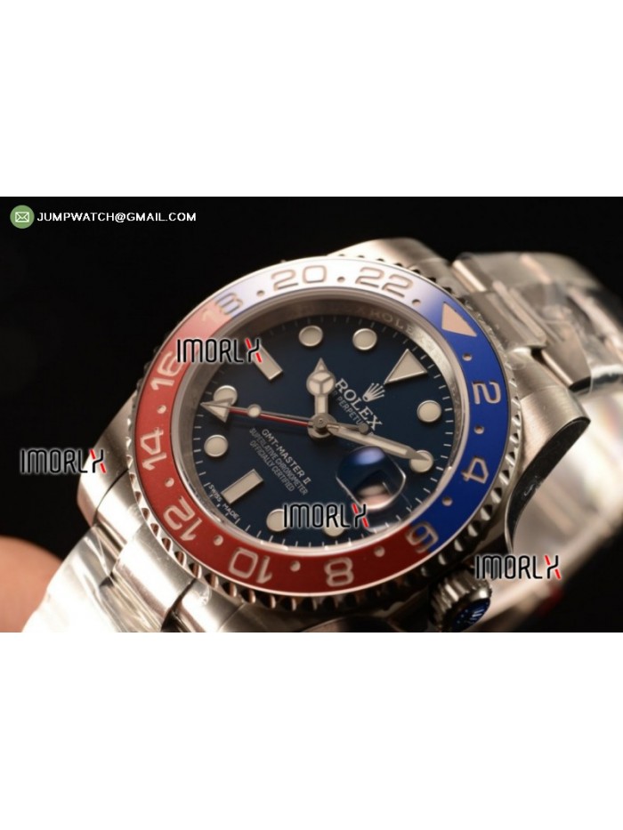 GMT-Master II SS Blue Dial On Bracelet  ETA 2836 1:1 Original