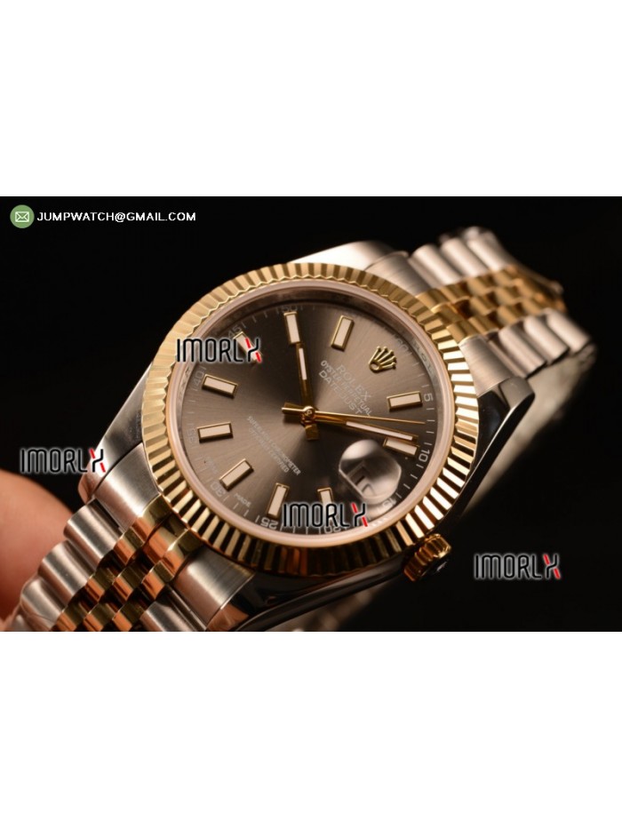 DateJust 41 126303 Best Edition YG Wrapped Grey Dial Stick Markers on SS/RG Jubilee Bracelet A2836