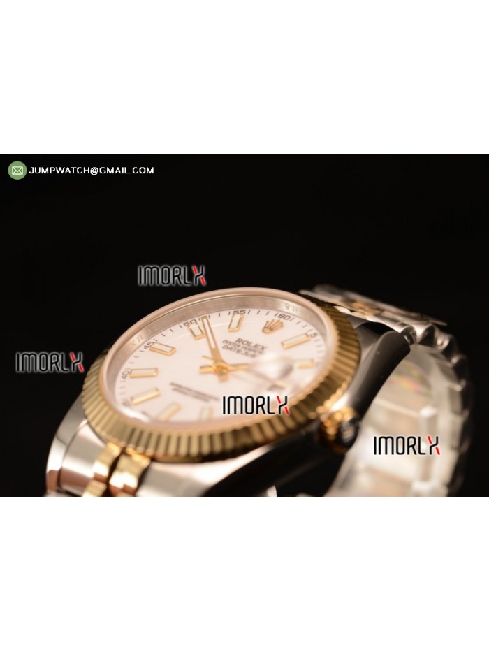 DateJust 41 126303 Best Edition YG Wrapped White Dial Stick Markers on SS/RG Jubilee Bracelet A2836