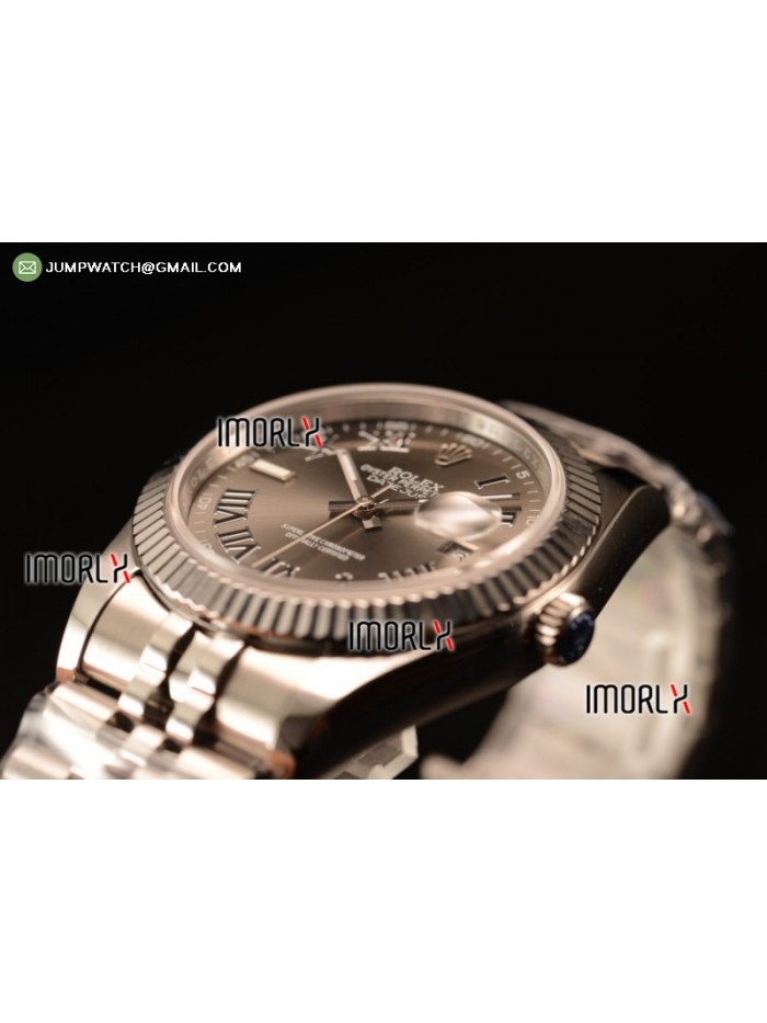 DateJust II 41mm BP Best Edition Grey Black Roman Makers Dial On New Version Jubilee Bracelet