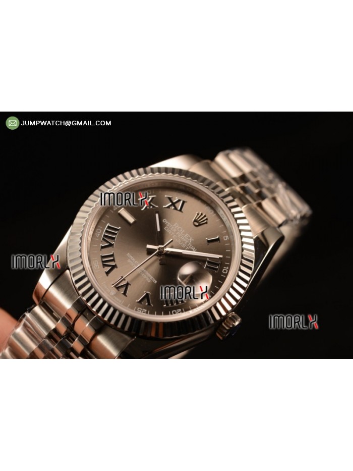 DateJust II 41mm BP Best Edition Grey Black Roman Makers Dial On New Version Jubilee Bracelet