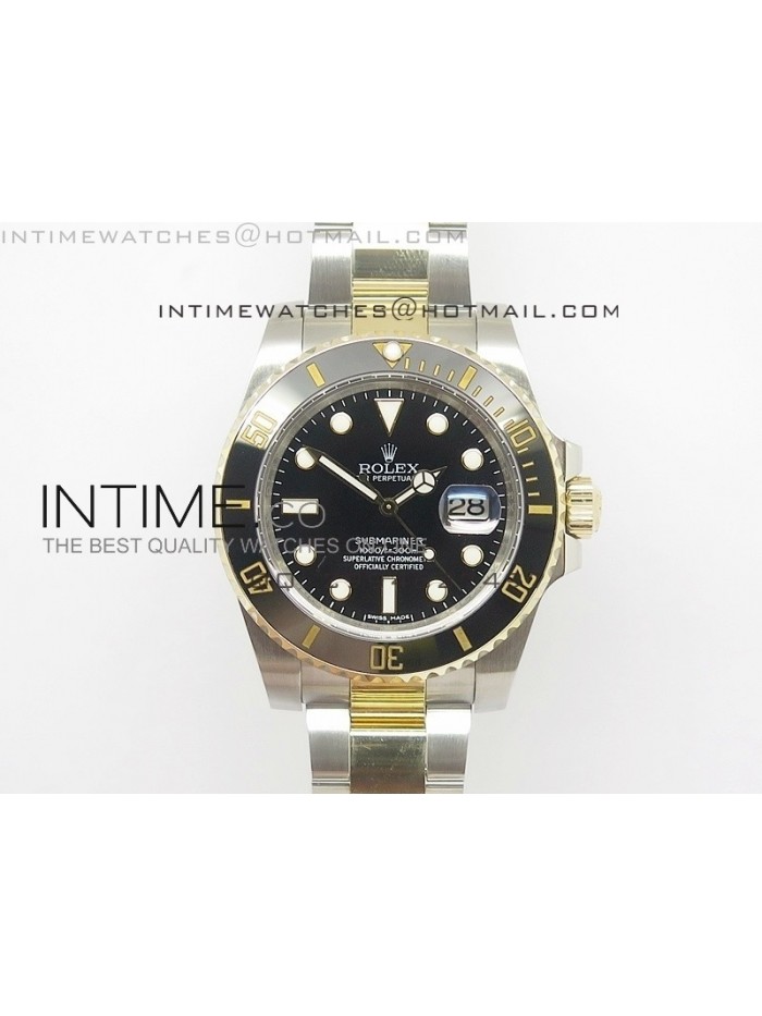 Submariner 116613 LN Noob 1:1 Best Edition YG Wrapped Bezel Superlumed Dial on SS/YG Bracelet A3135