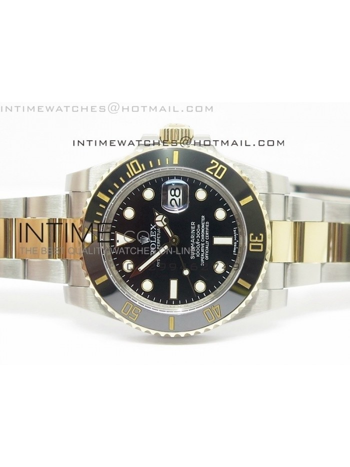 Submariner 116613 LN Noob 1:1 Best Edition YG Wrapped Bezel Superlumed Dial on SS/YG Bracelet A3135