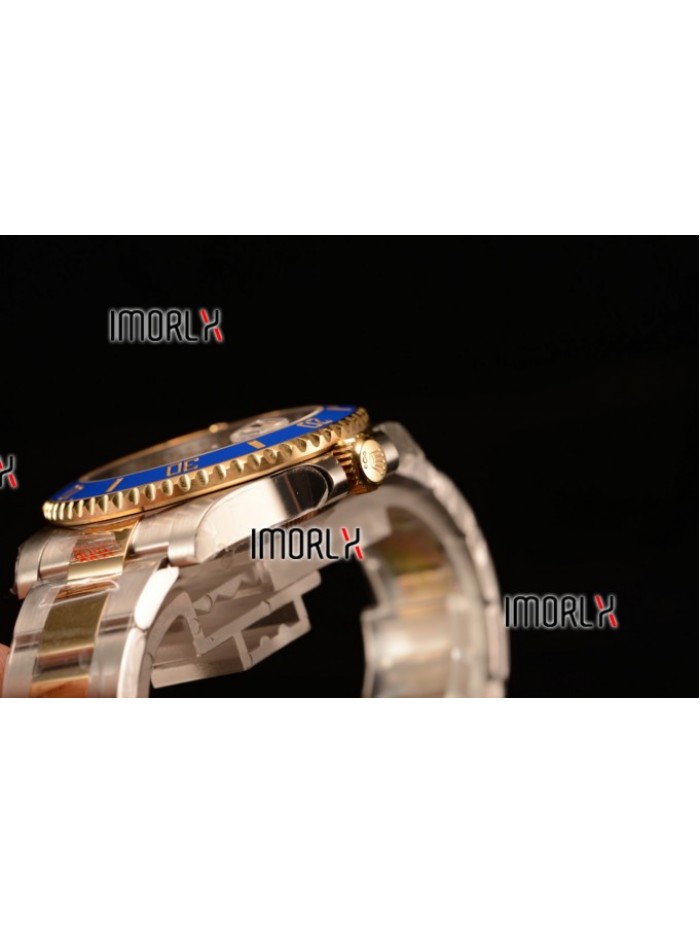 Top Quality Rolex Submariner Two Tone Case Blue Dial Diamond Markers Two Tone Bracelet 116613BL