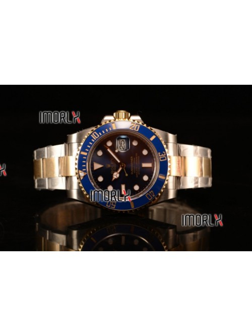 Top Quality Rolex Submariner Two Tone Case Black D...