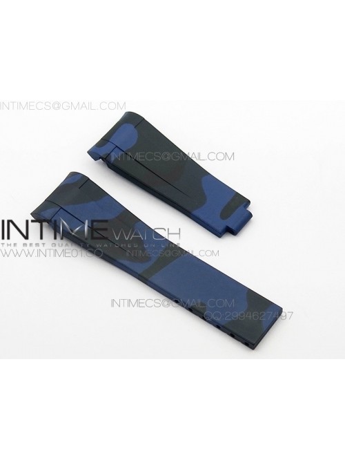 Camouflage RubberB Blue Strap for deployant buckle...