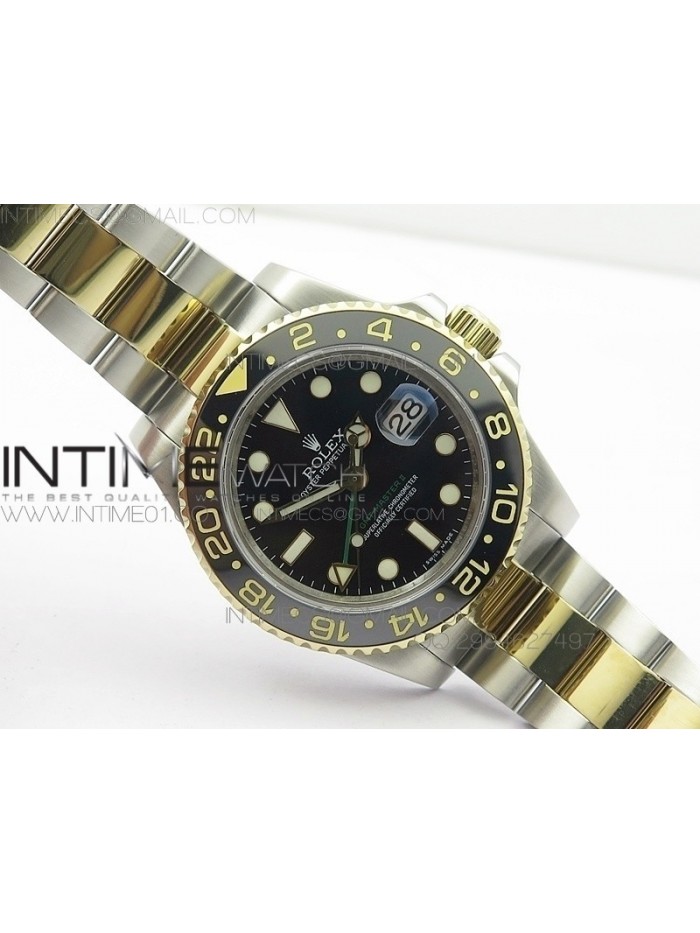 GMT-Master II 116713LN SS/YG BP Black Dial Ceramic Bezel on YG Bracelet A3186