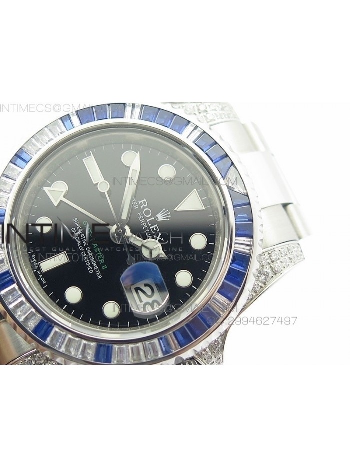 GMT-Master II 116759 SS BP Blue ruby crystal Bezel On A3186