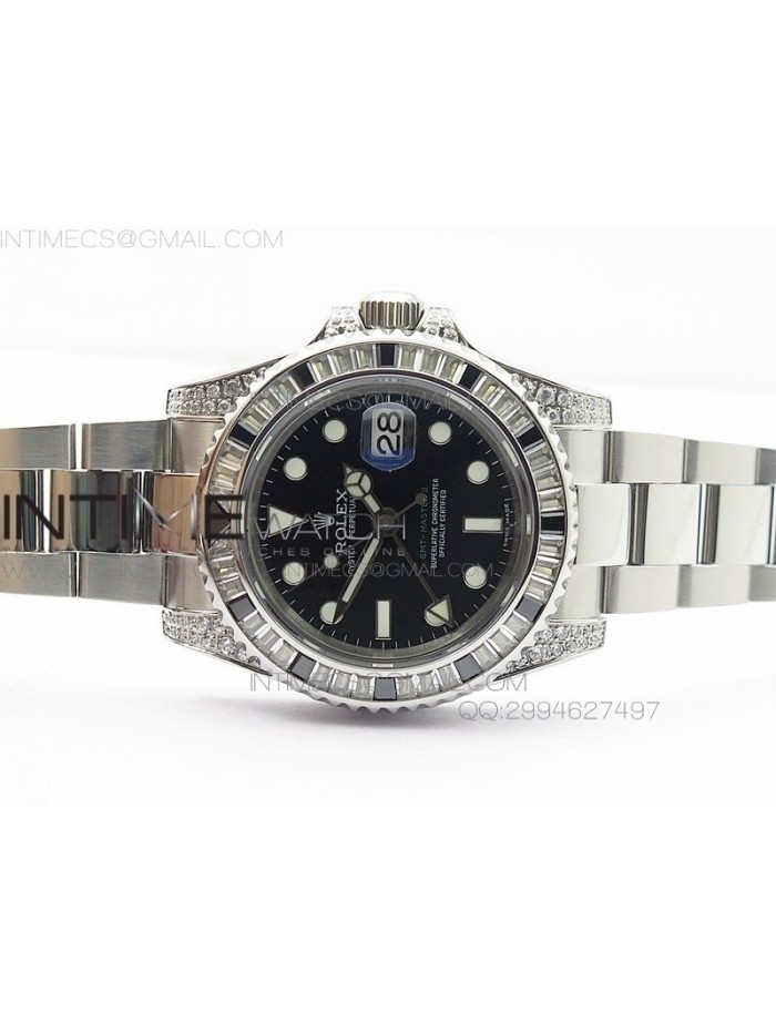 GMT-Master II 116759 SS BP Black ruby crystal Bezel Black dial On A3186