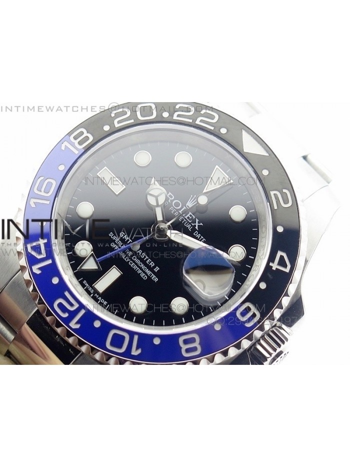 GMT-Master II 116710BLNR JF V2 Black/Blue Ceramic Bezel on SS Bracelet A2836