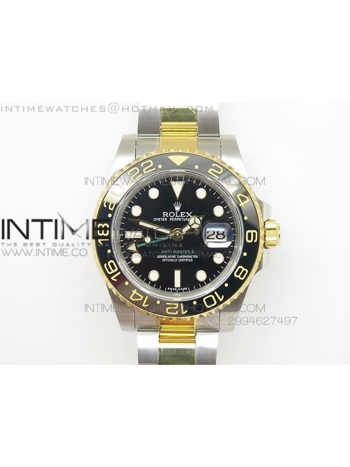 GMT-Master II 116713 LN BP Best Edition YG Wrapped Bezel Black Dial on SS/YG Bracelet