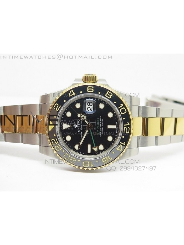 GMT-Master II 116713 LN BP Best Edition YG Wrapped Bezel Black Dial on SS/YG Bracelet