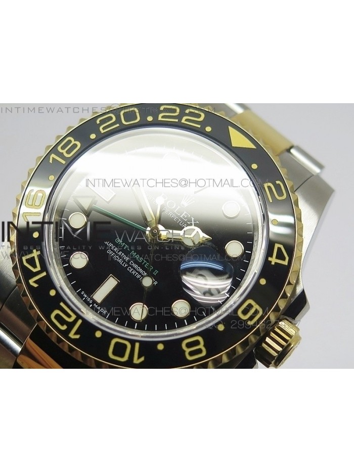 GMT-Master II 116713 LN BP Best Edition YG Wrapped Bezel Black Dial on SS/YG Bracelet