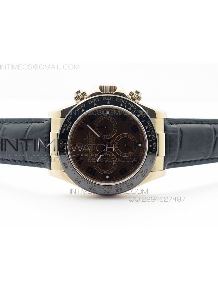 Daytona 116515 Noob 1:1 Best Edition Chocolate Dial on Black Leather Strap A7750