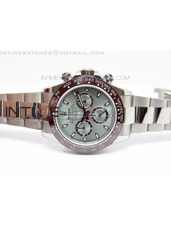 Daytona 116506 JF 1:1 Best Edition Brown Ceramic Bezel Ice Blue Dial on SS Bracelet A7750