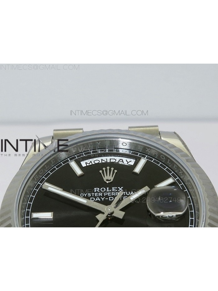 Day-Date 40 228235 Noob 1:1 Best Edition Black Dial on SS President Bracelet A3255