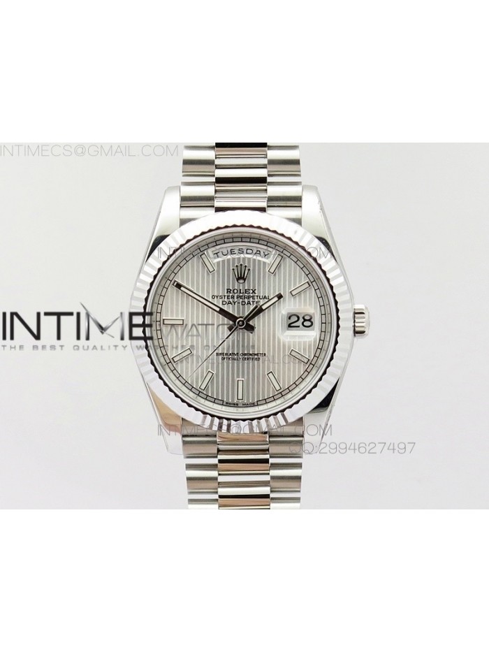 Day-Date 40 228235 Noob 1:1 Best Edition White Dial on SS President Bracelet A3255