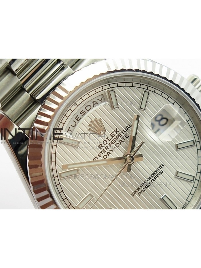 Day-Date 40 228235 Noob 1:1 Best Edition White Dial on SS President Bracelet A3255