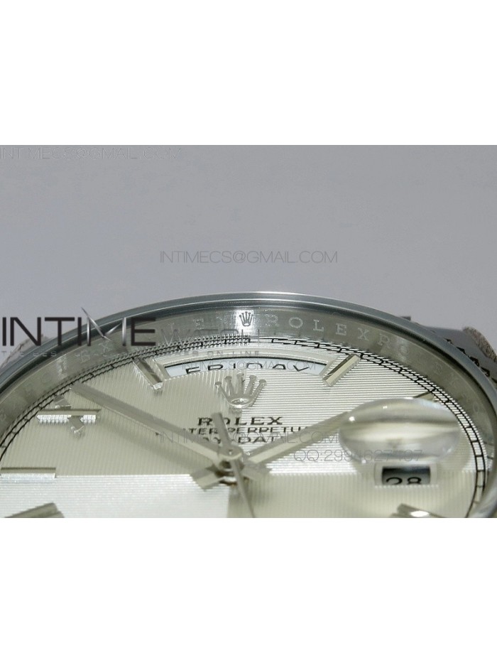 Day-Date 40 228235 Noob 1:1 Best Edition Quadrant Textured Silver Dial on SS President Bracelet A3255