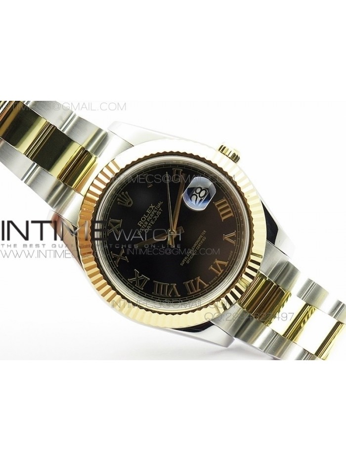 DateJustII 116333 SS/YG 41mm EW Best Edition Black Dial Gold Roman Markers On SS Bracelet A3136