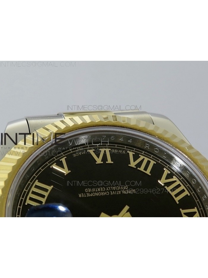 DateJustII 116333 SS/YG 41mm EW Best Edition Black Dial Gold Roman Markers On SS Bracelet A3136