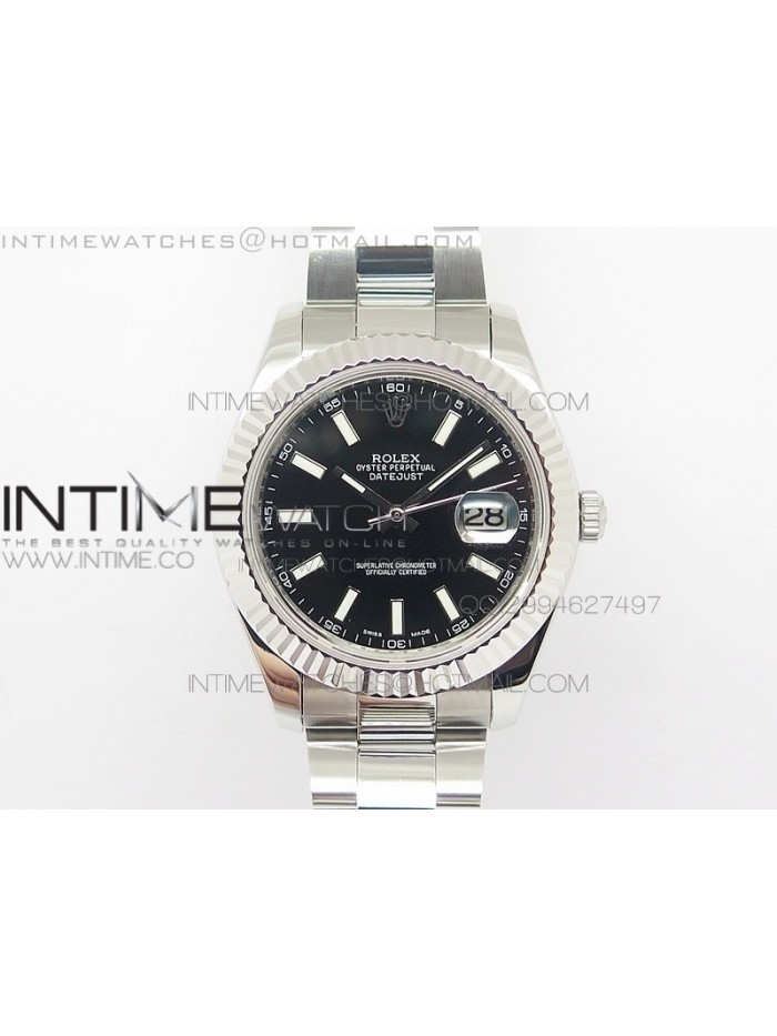 DateJust II BP Best EditionV2 Black Stick Dial 41mm SS on A2824