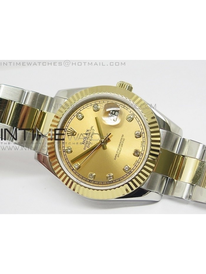 DateJust II 41mm MK Best Edition SS/YG Wrapped Gold Dial Diamond Marker Oyster Bracelet