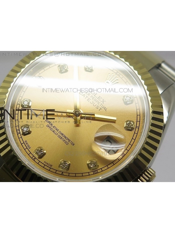 DateJust II 41mm MK Best Edition SS/YG Wrapped Gold Dial Diamond Marker Oyster Bracelet