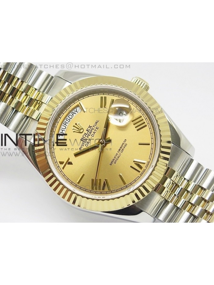 DayDate II 41mm MK Best Edition SS/YG Wrapped Gold Dial Roman Marker On SS Bracelet