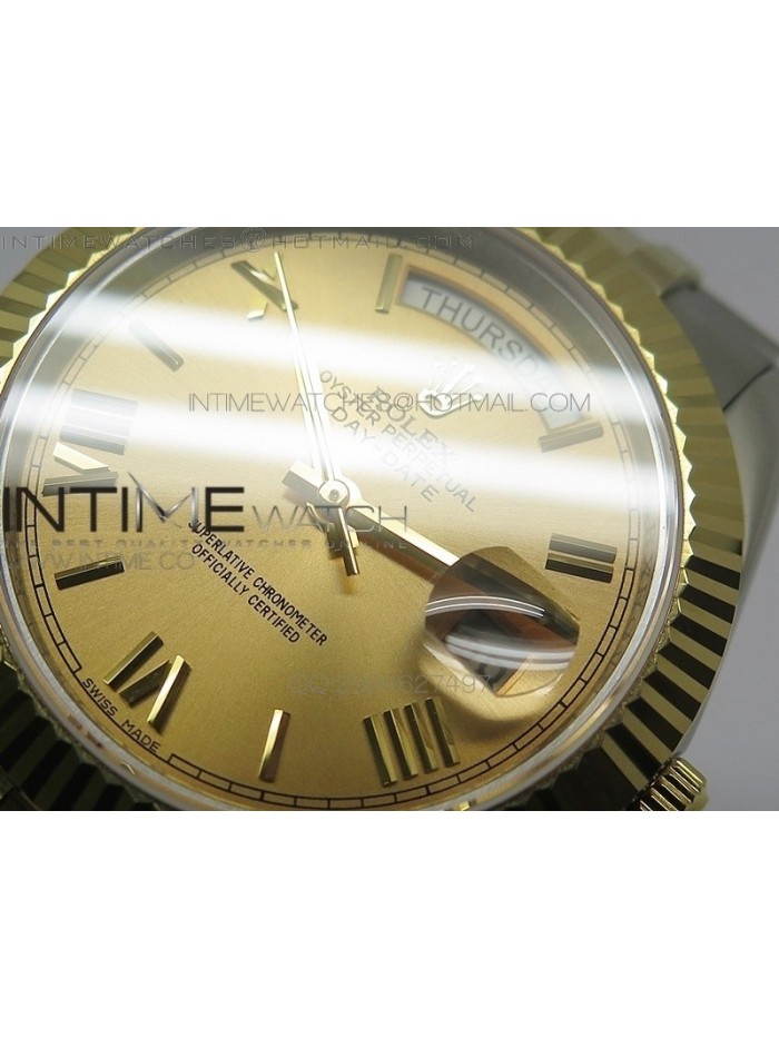 DayDate II 41mm MK Best Edition SS/YG Wrapped Gold Dial Roman Marker On SS Bracelet