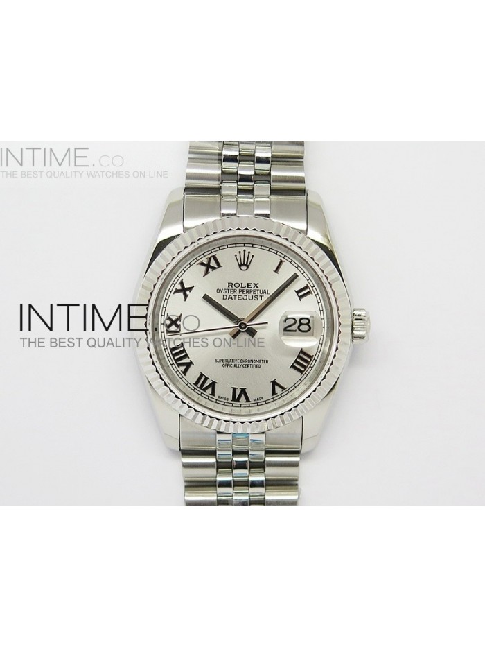 DateJust 116234 SS Sliver Dial Roman Markers on SS Bracelet SA3135