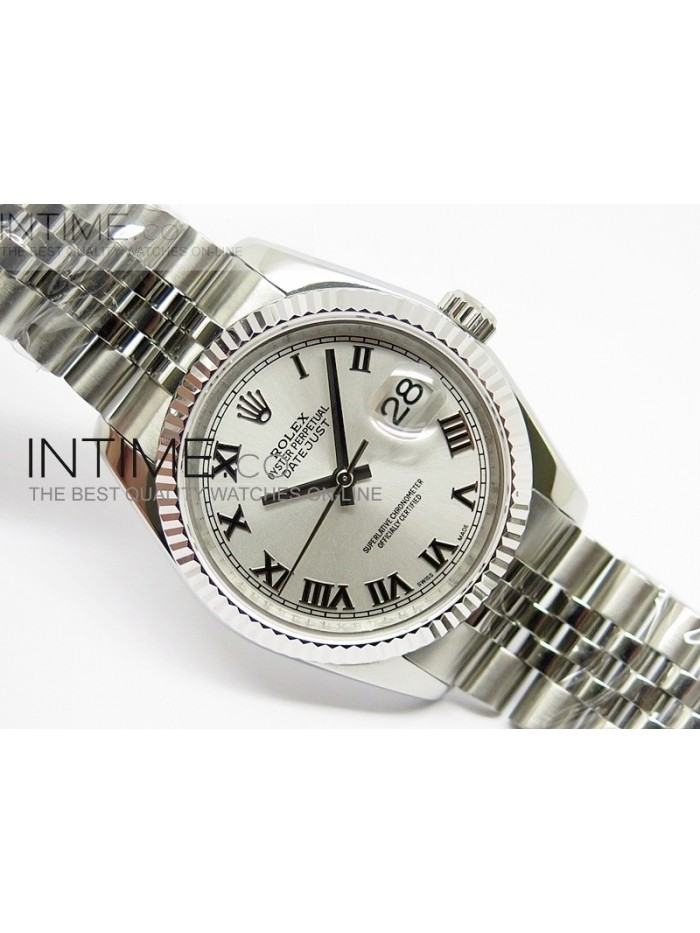 DateJust 116234 SS Sliver Dial Roman Markers on SS Bracelet SA3135