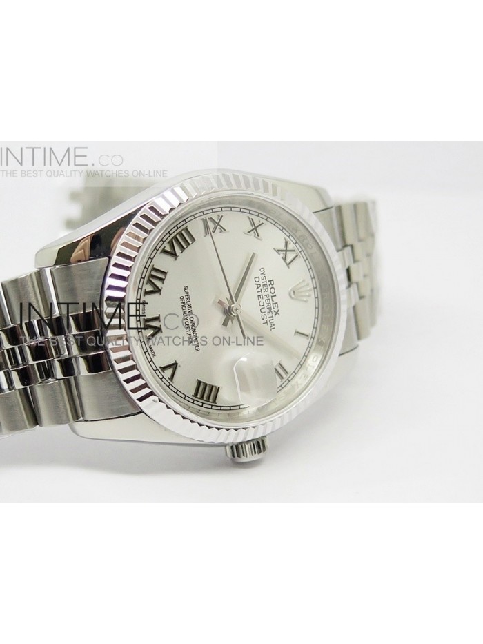 DateJust 116234 SS Sliver Dial Roman Markers on SS Bracelet SA3135