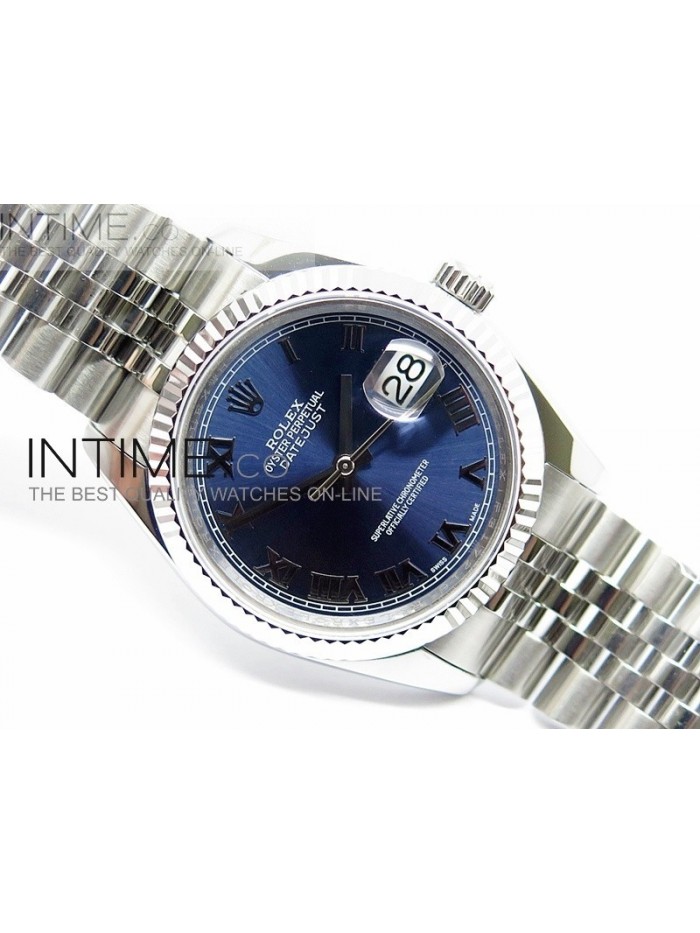 DateJust 116234 SS Blue Dial Roman Markers on SS Bracelet SA3135