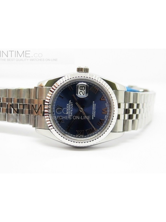 DateJust 116234 SS Blue Dial Roman Markers on SS Bracelet SA3135