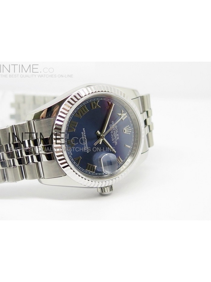 DateJust 116234 SS Blue Dial Roman Markers on SS Bracelet SA3135