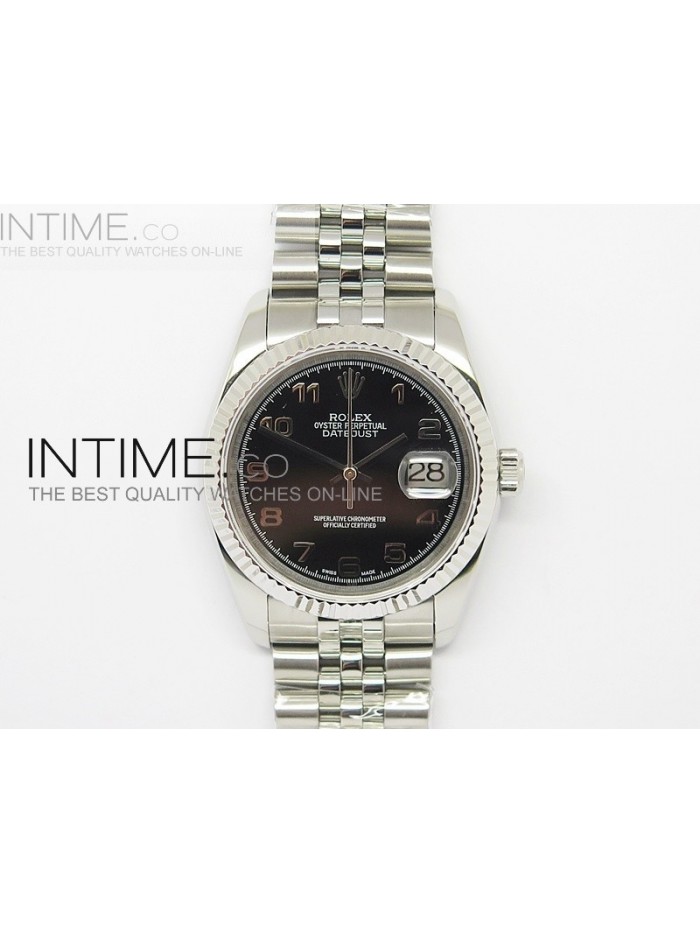 DateJust 116234 SS Black Dial Arabic numbers Markers on SS Bracelet SA3135