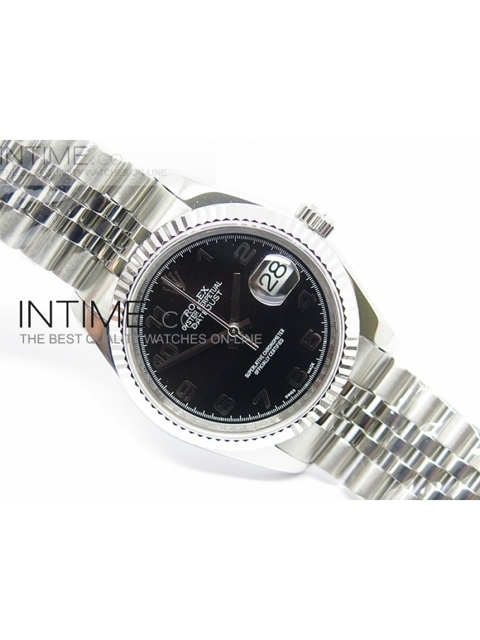 DateJust 116234 SS Black Dial Arabic numbers Markers on SS Bracelet SA3135