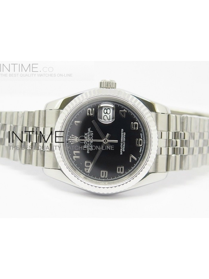 DateJust 116234 SS Black Dial Arabic numbers Markers on SS Bracelet SA3135