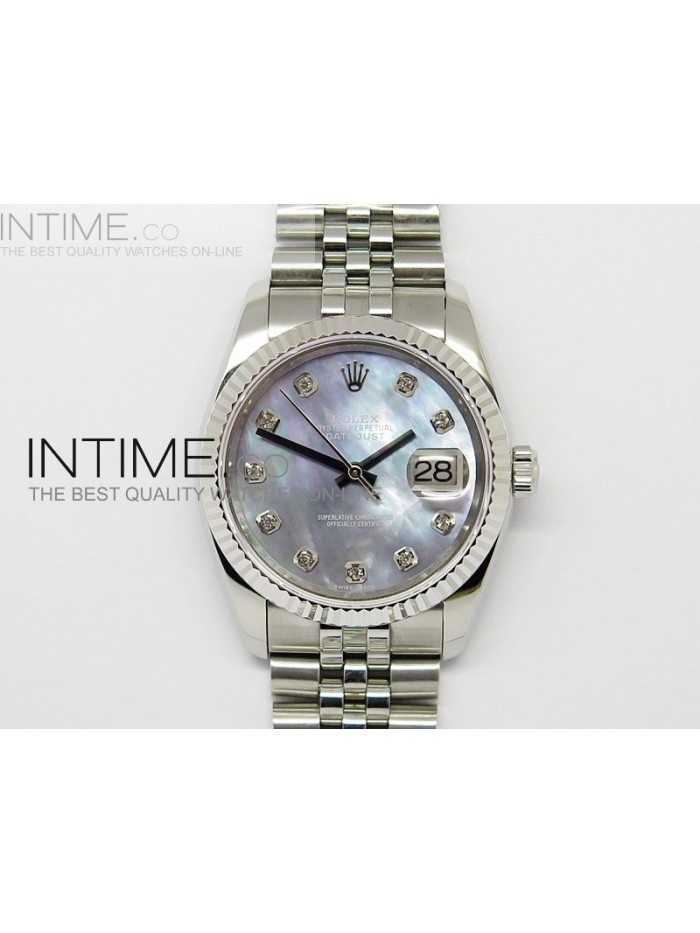 DateJust 116234 SS Purple MOP Dial on SS Bracelet SA3135