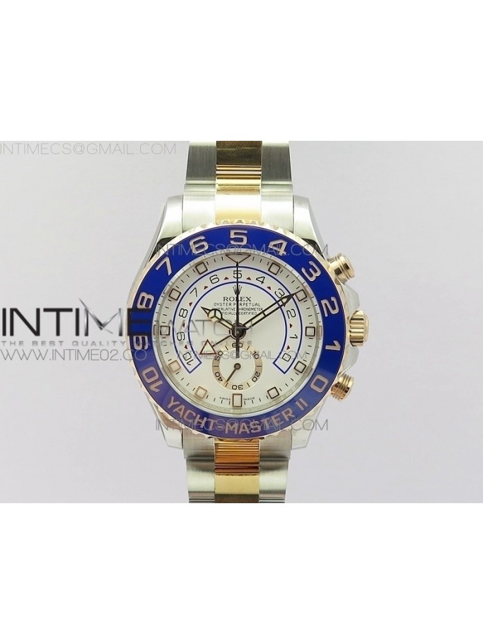 YachtMaster II 116681 SS/RG Blue Ceramic New Version Dial JF 1:1 Best Edition on SS/RG Bracelet A7750