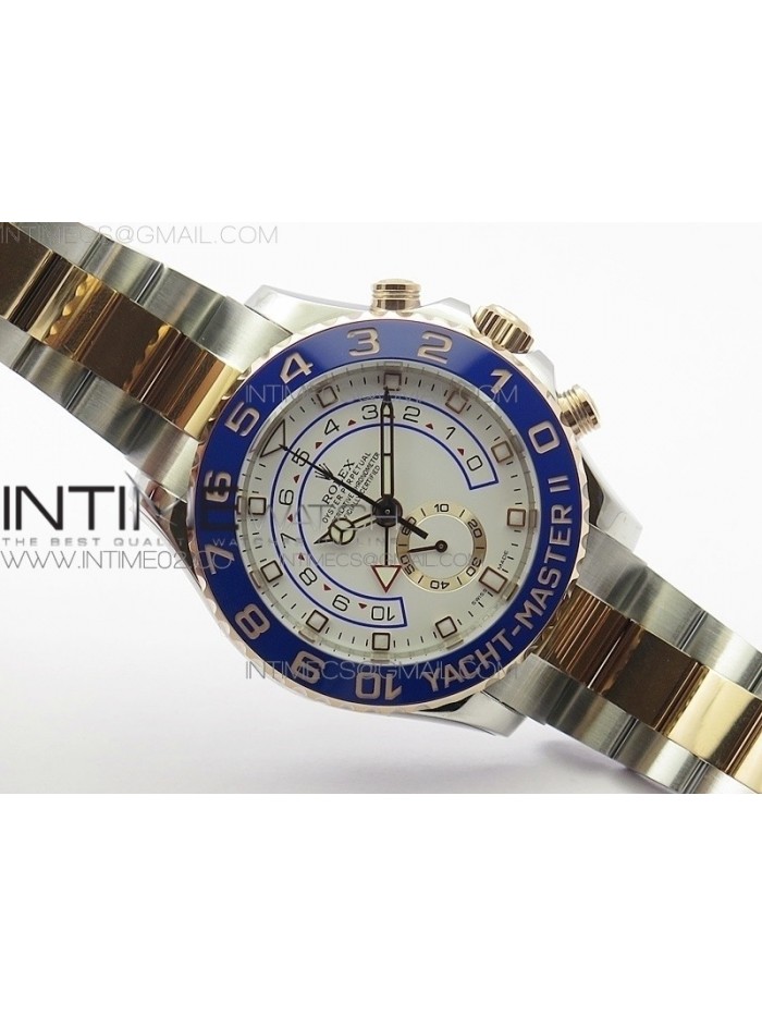 YachtMaster II 116681 SS/RG Blue Ceramic New Version Dial JF 1:1 Best Edition on SS/RG Bracelet A7750