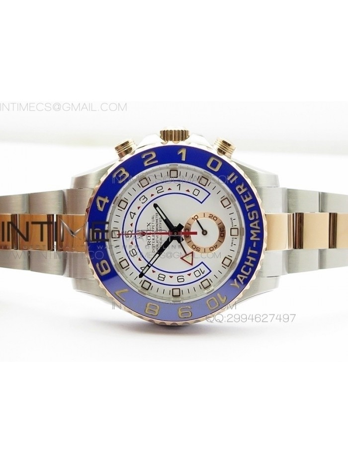 YachtMaster II 116681 SS/RG Blue Ceramic JF 1:1 Best Edition on SS/RG Bracelet A7750
